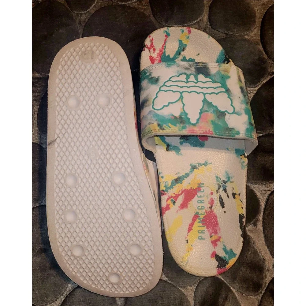 Adidas Adilette Lite Tie Dye Multi Color Trefoil Slides Youth 5 unisex